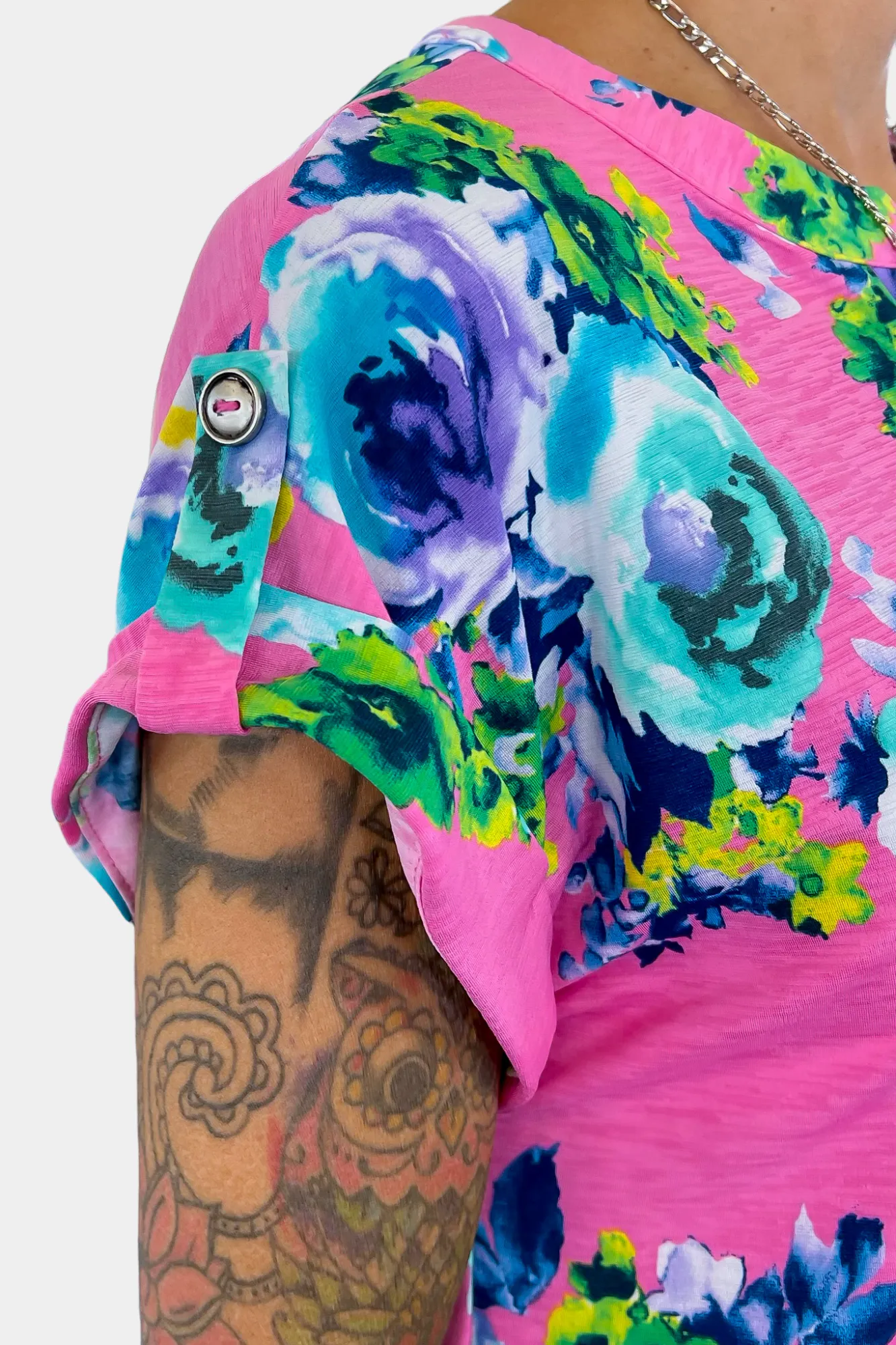 Coral Floral Lizzy Short Sleeve Top sold by ZZs product image thumbnail 4