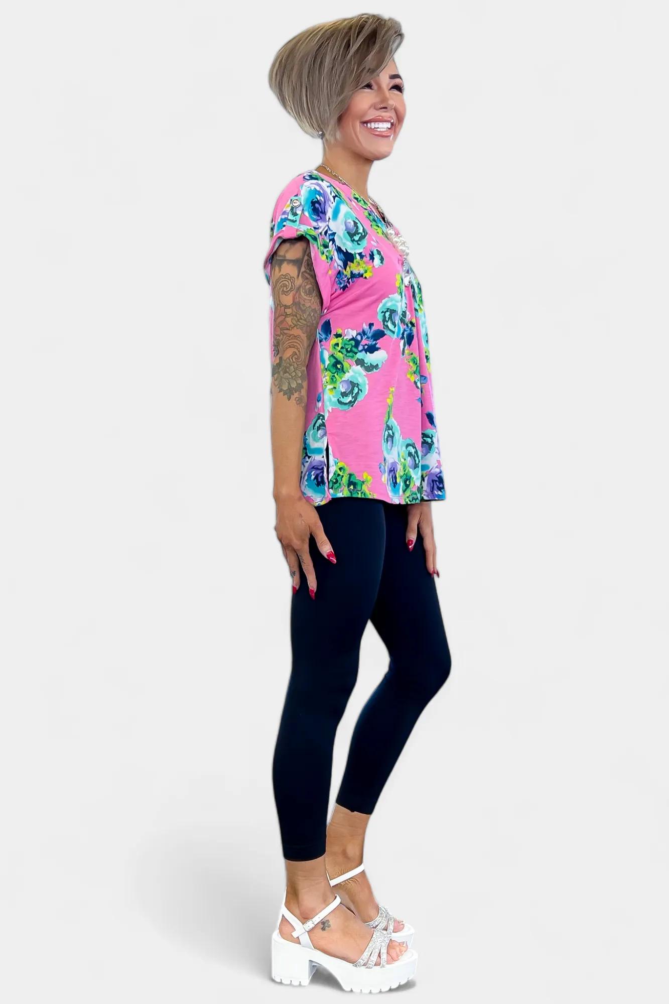 Coral Floral Lizzy Short Sleeve Top sold by ZZs product image thumbnail 5