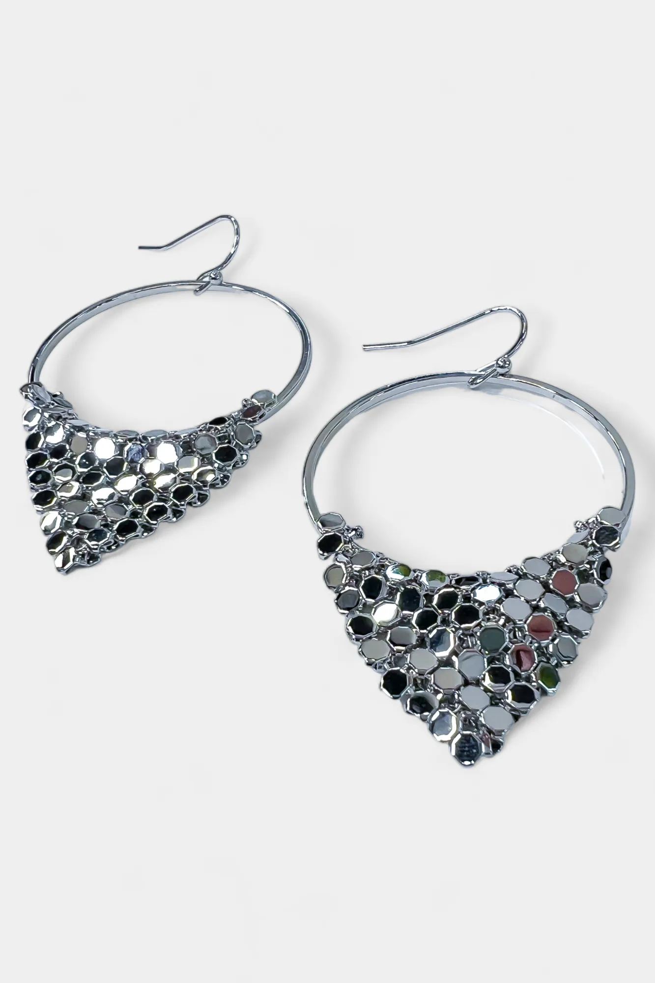 Silver Glistening Hoop Earrings sold by ZZs product image thumbnail 2