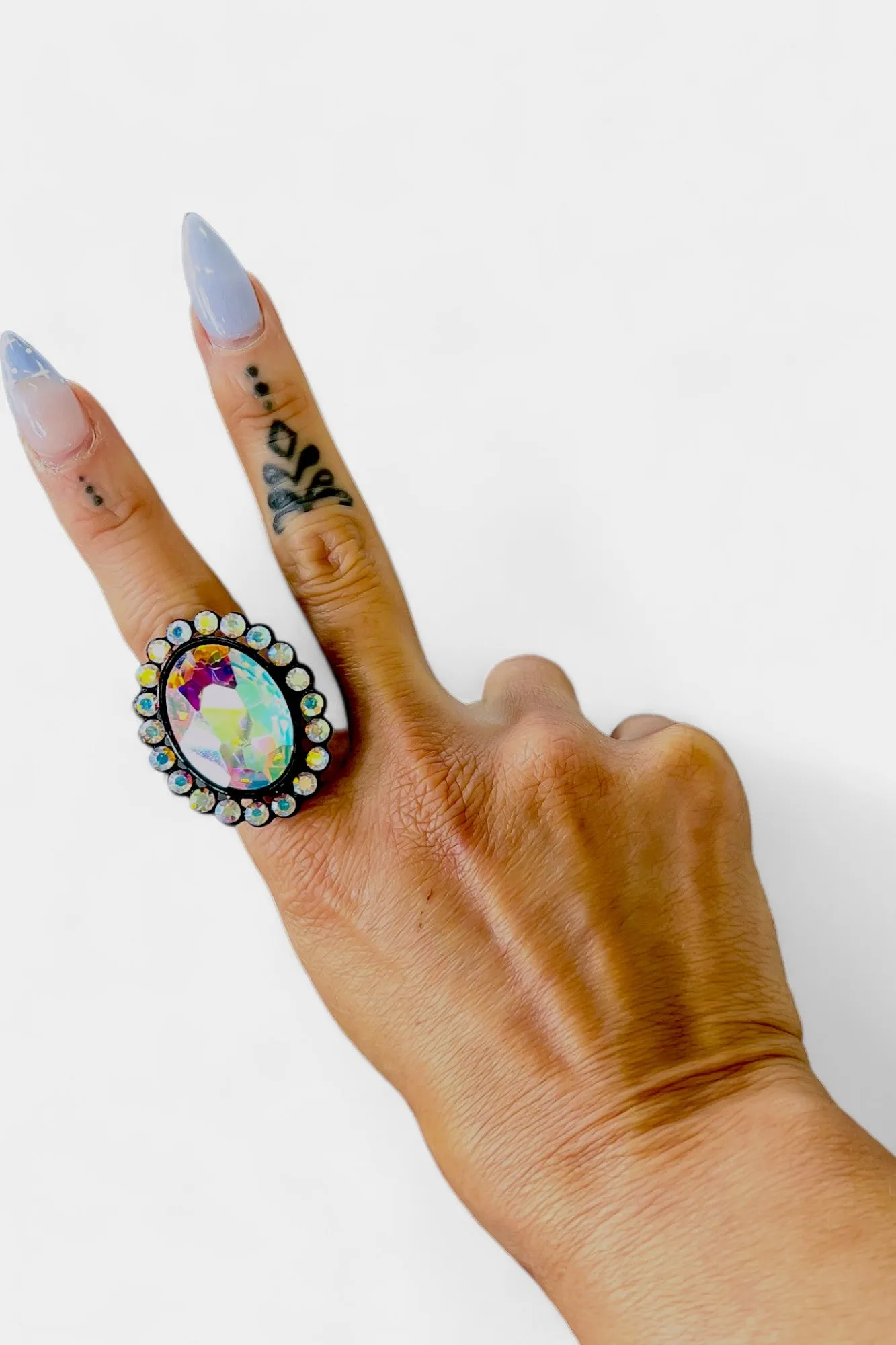 Black Oval Stone Stretch Ring sold by ZZs product image thumbnail 5