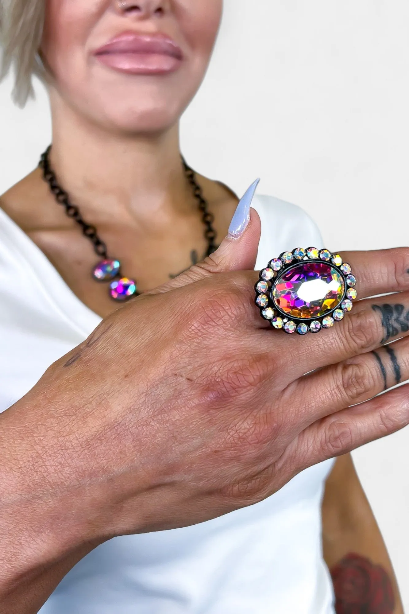 Black Oval Stone Stretch Ring sold by ZZs product image thumbnail 3