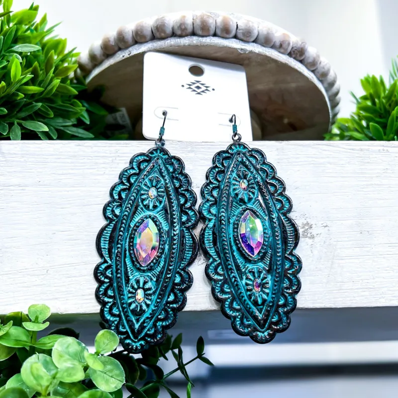 Patina Western Concho Earrings sold by ZZs