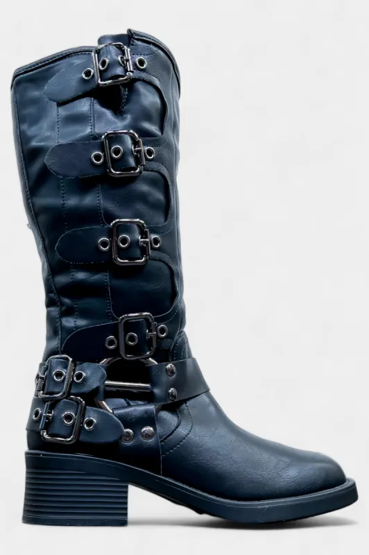 Black Mildred Buckle Boots sold by ZZs