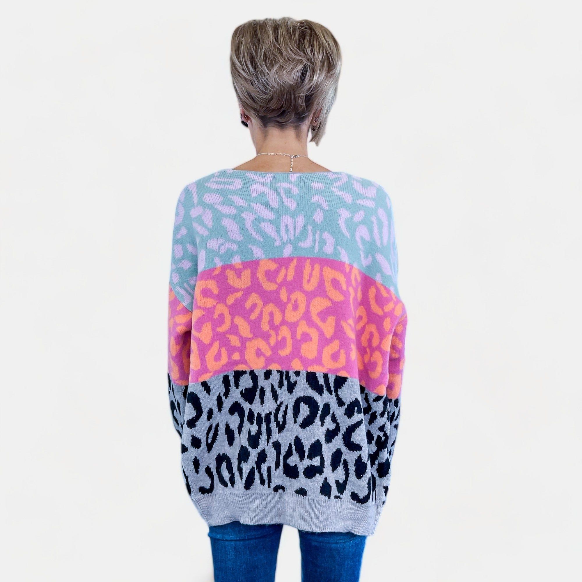 Grey Leopard Colorblock Cardigan sold by ZZs product image thumbnail 5
