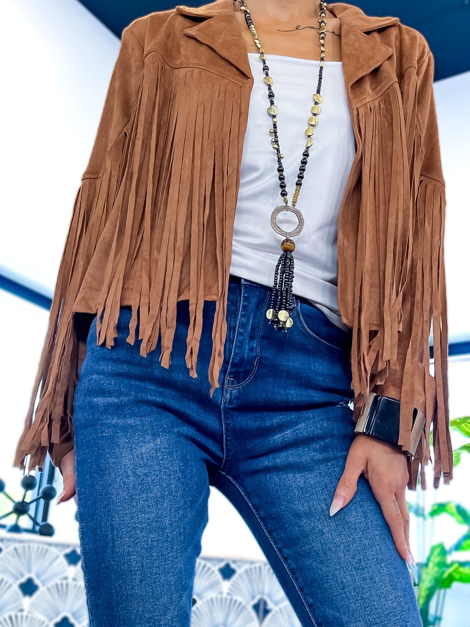 Fringe Jacket | Camel sold by ZZs