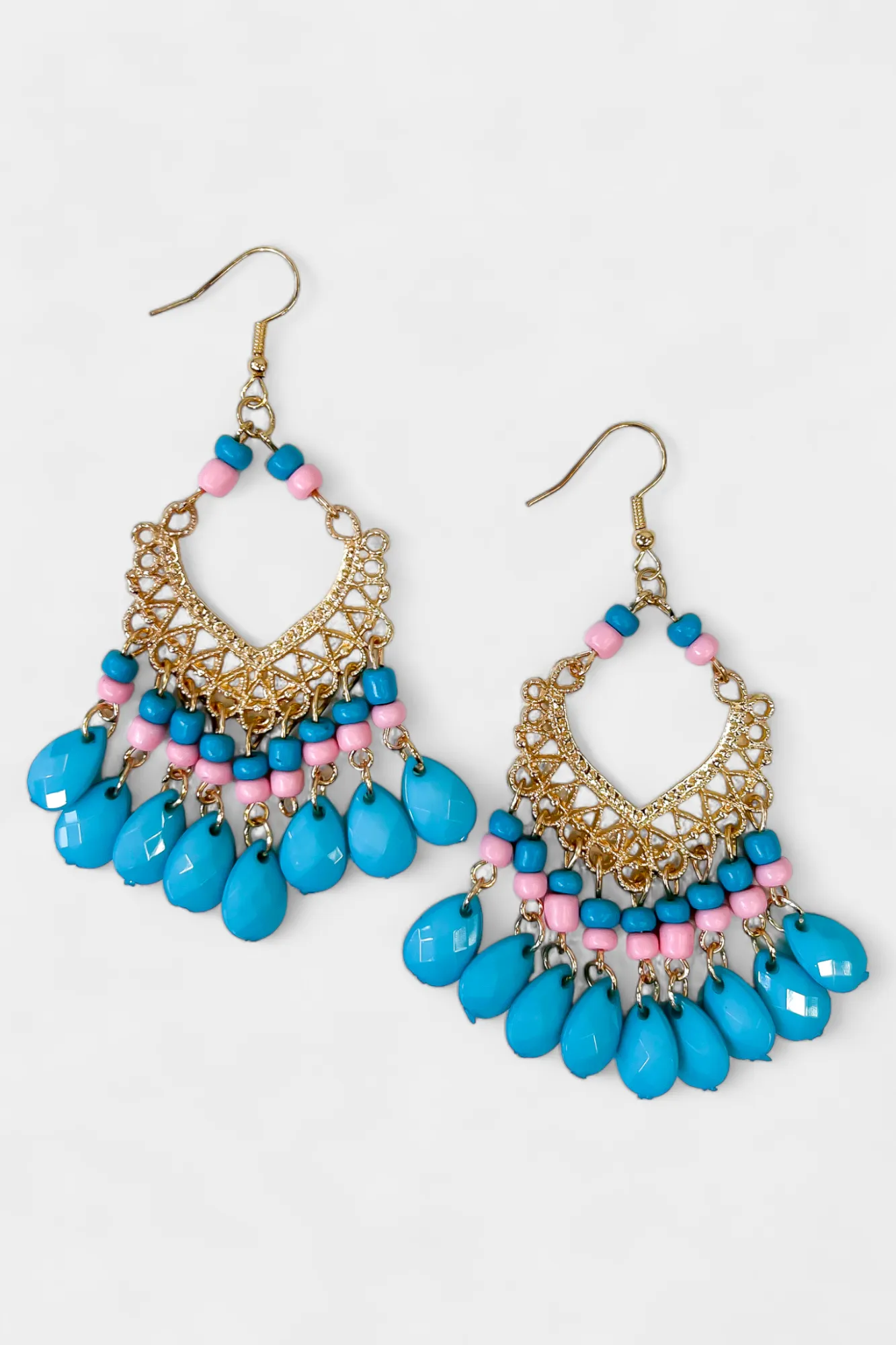 Turquoise Bohemian Chandelier Earrings sold by ZZs