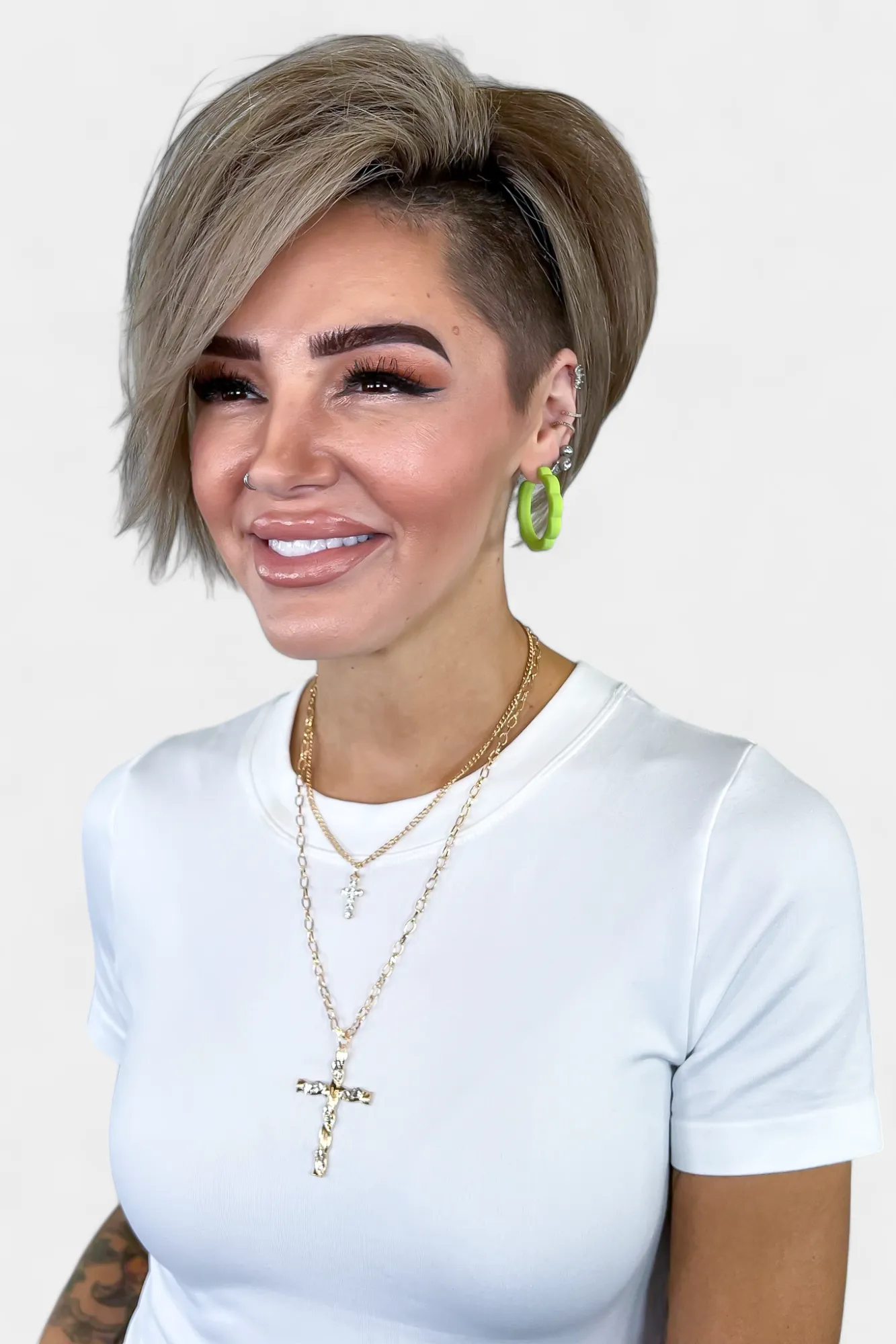 Green Flower Hoop Earrings sold by ZZs product image thumbnail 4