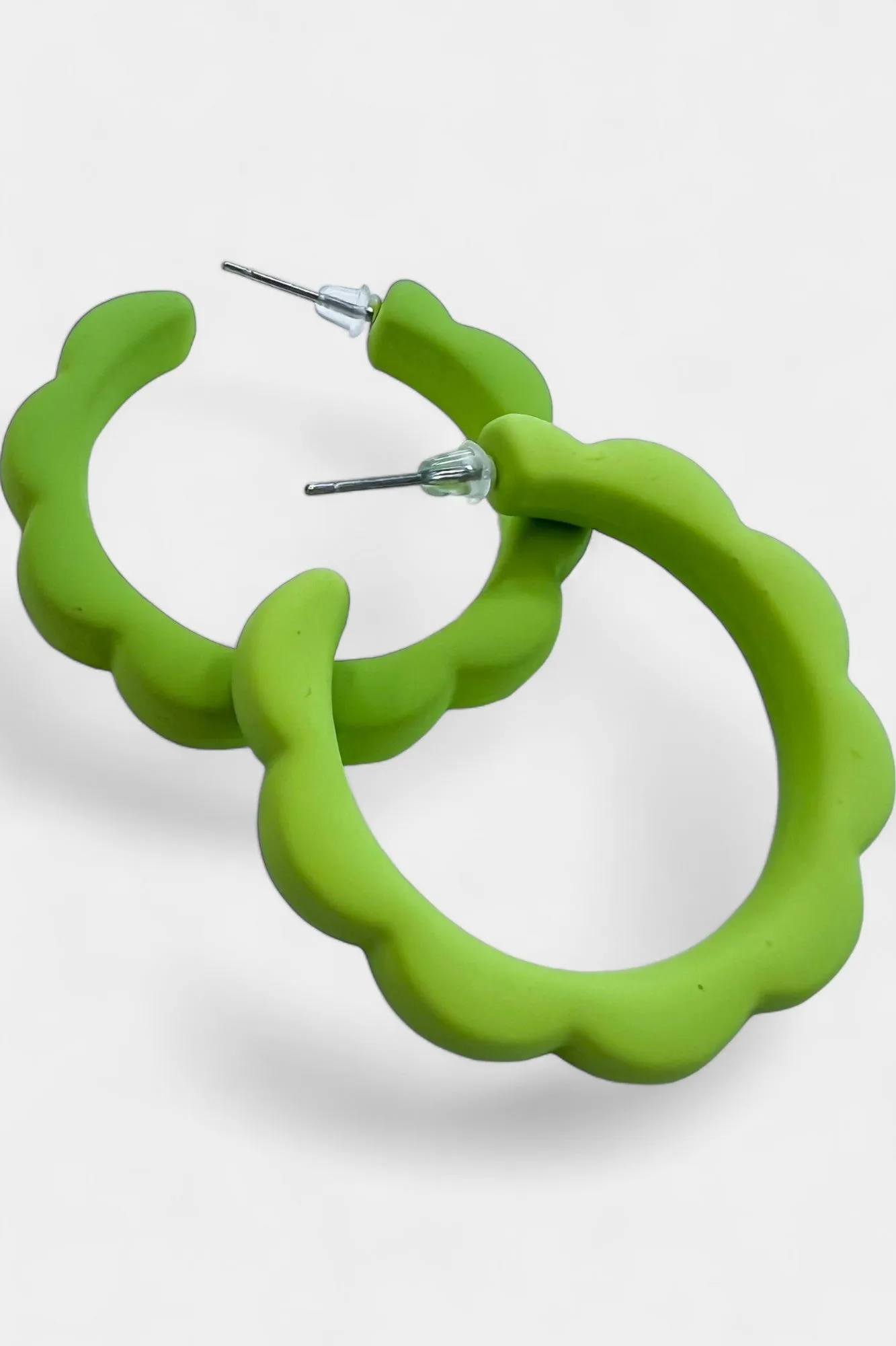 Green Flower Hoop Earrings sold by ZZs product image thumbnail 5