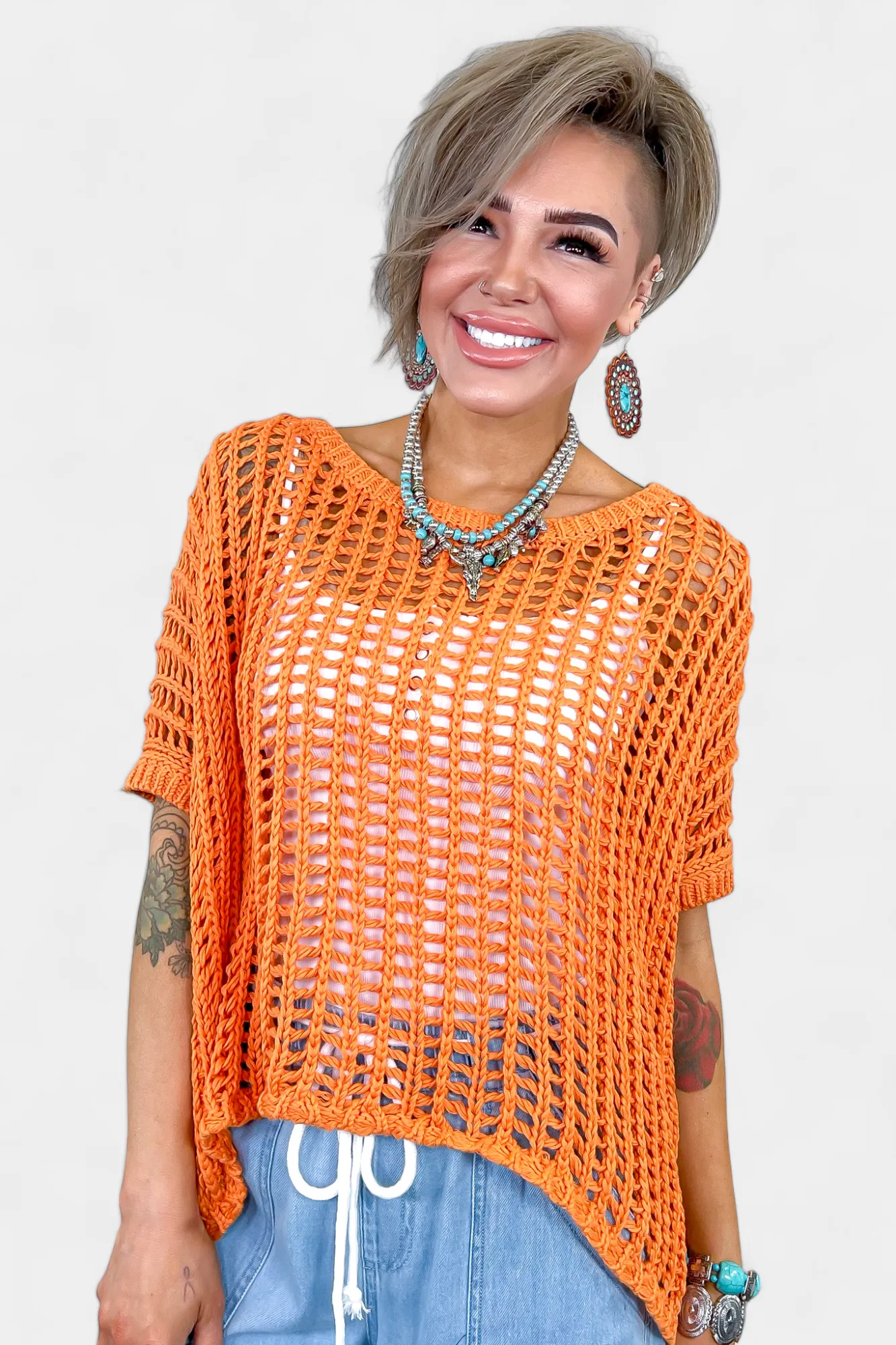 Turquoise Concho Flower Earrings sold by ZZs product image thumbnail 3