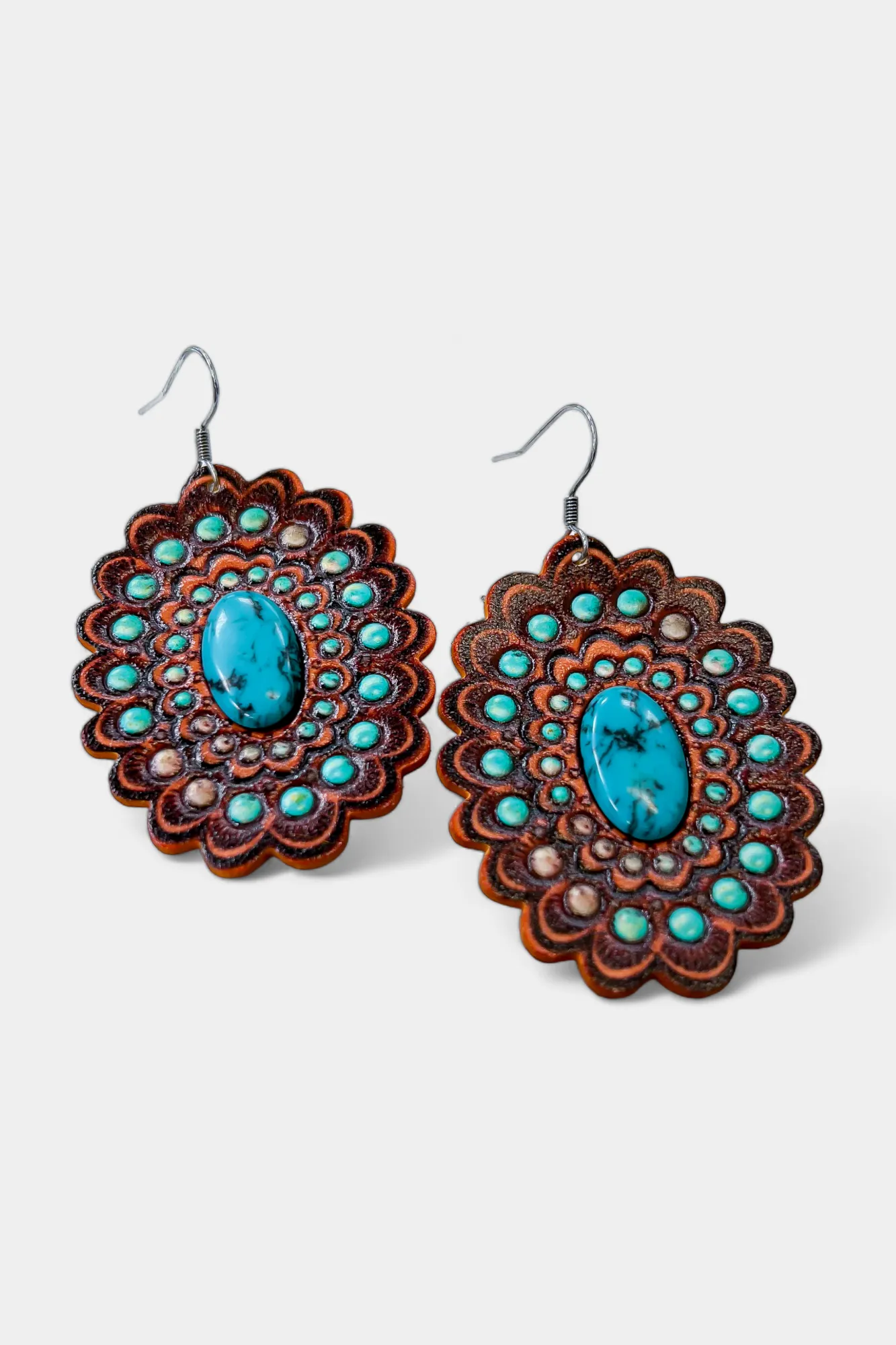 Turquoise Concho Flower Earrings sold by ZZs product image thumbnail 2