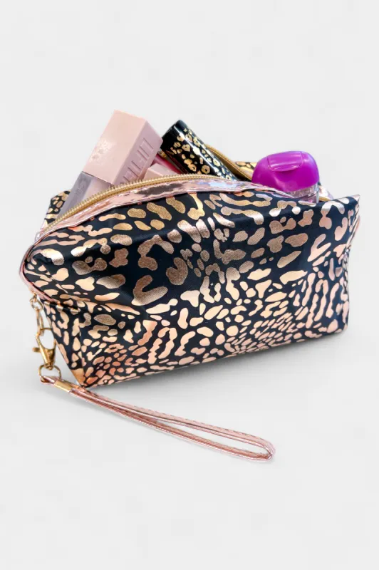 Glitter Leopard Cosmetic Bag sold by ZZs