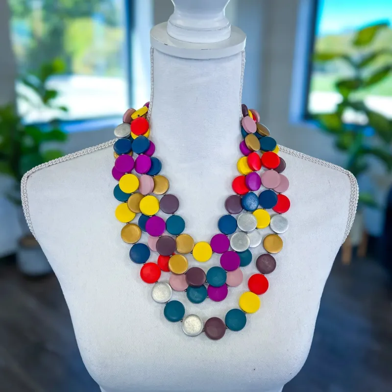 Wood Disc Layered Necklace sold by ZZs