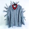 Grey Cable Knit Hoodie sold by ZZs
