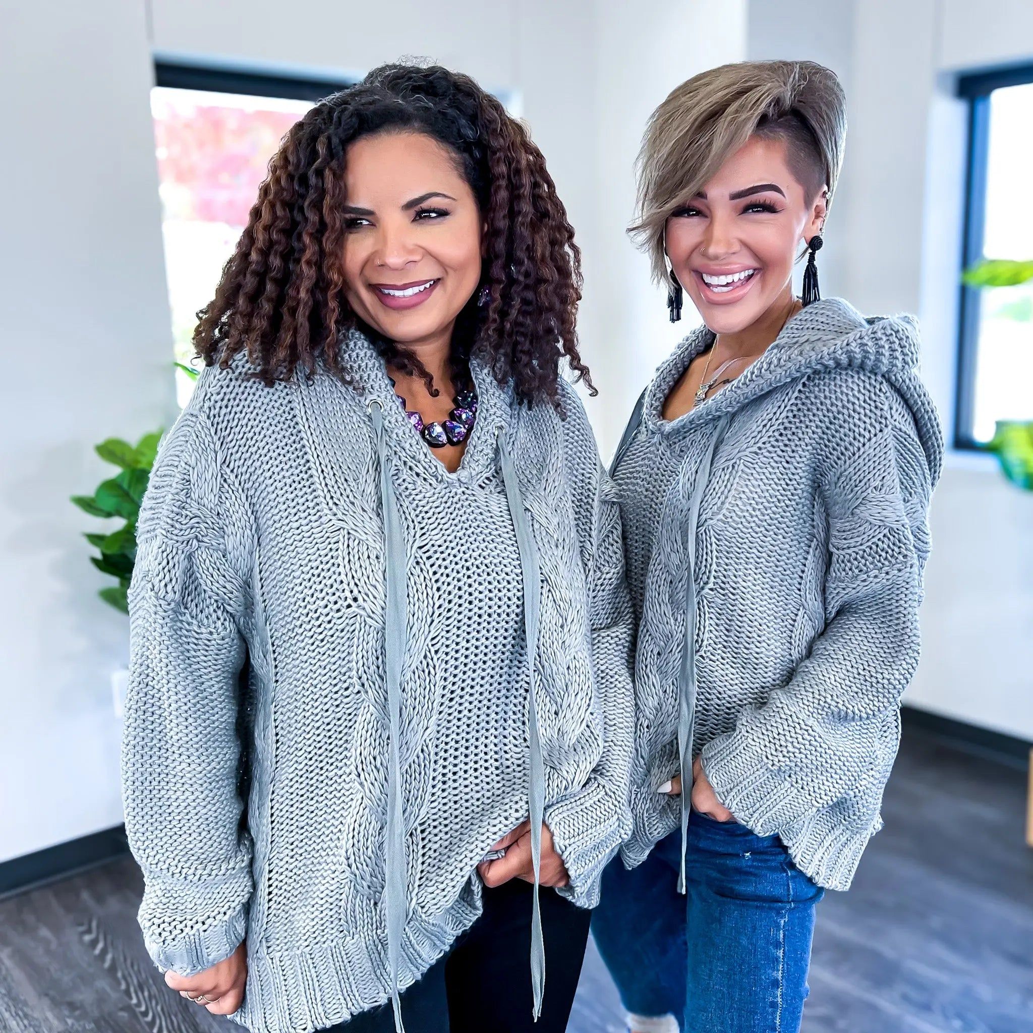 Grey Cable Knit Hoodie sold by ZZs product image thumbnail 2