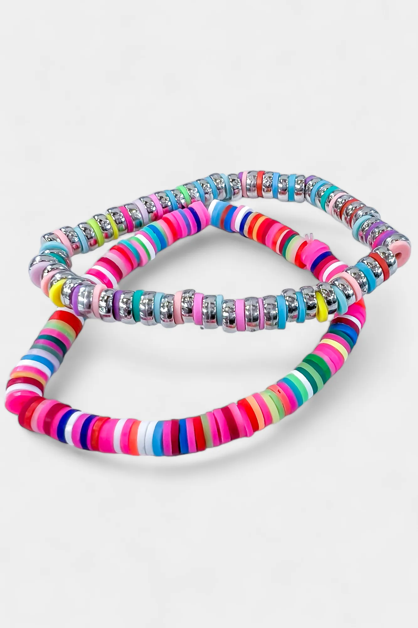 Silver Multi Beaded Stretch Bracelet Set sold by ZZs product image thumbnail 2