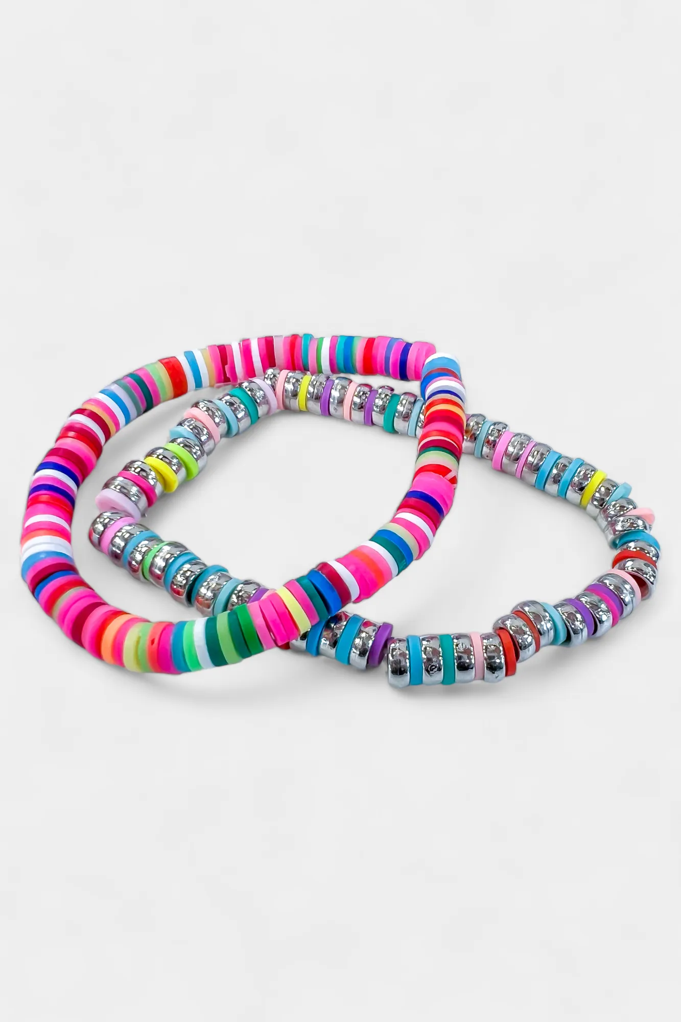 Silver Multi Beaded Stretch Bracelet Set sold by ZZs product image thumbnail 3