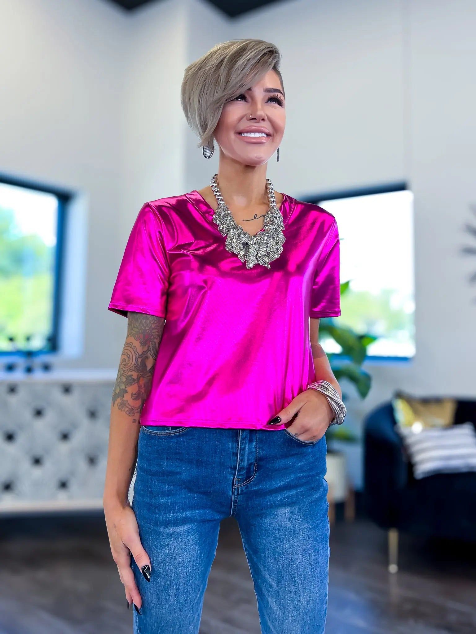 Metallic Top | Hot Pink sold by ZZs product image thumbnail 3