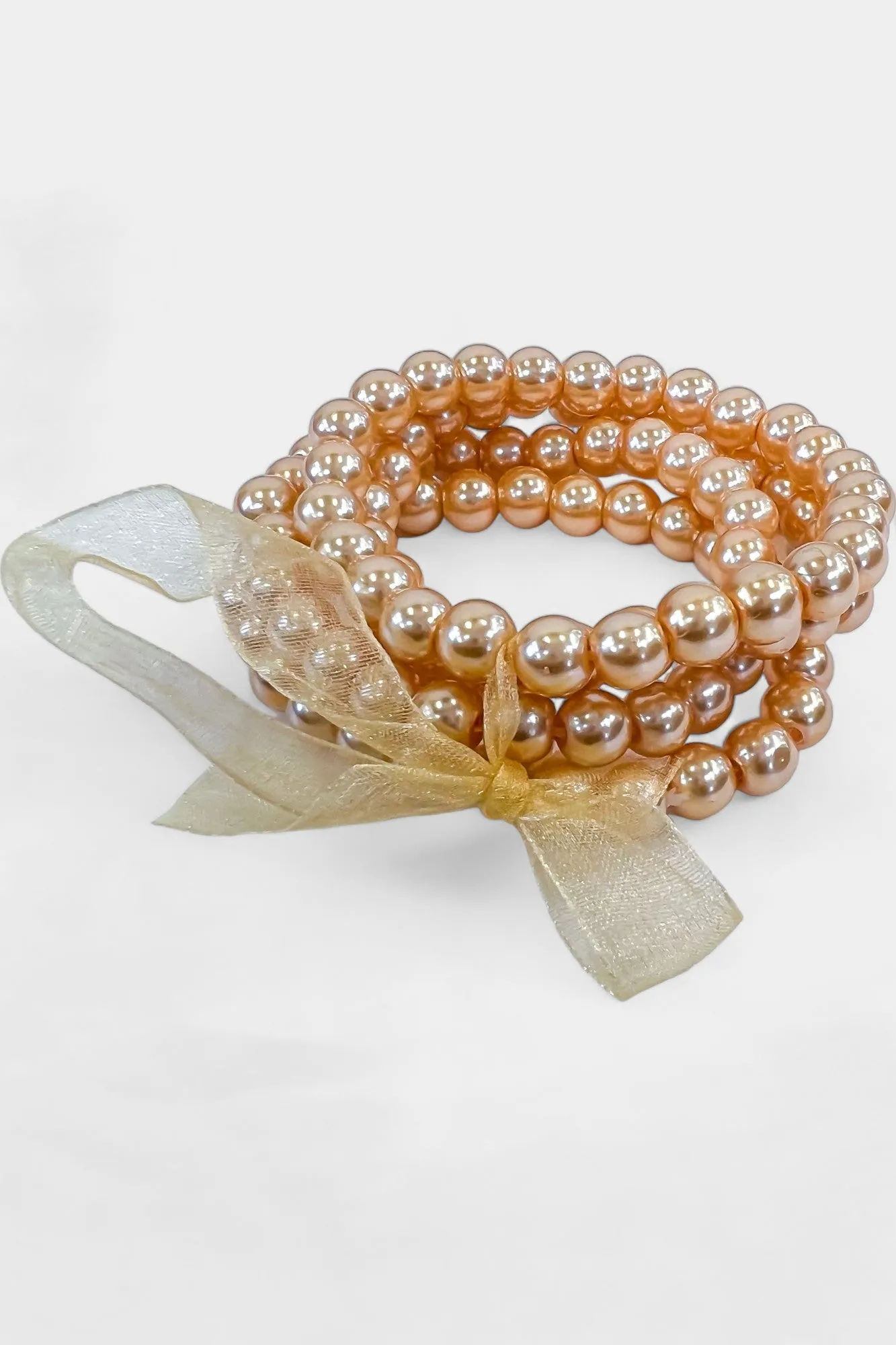 Tangerine Pearl Stretch Bracelets sold by ZZs product image thumbnail 2