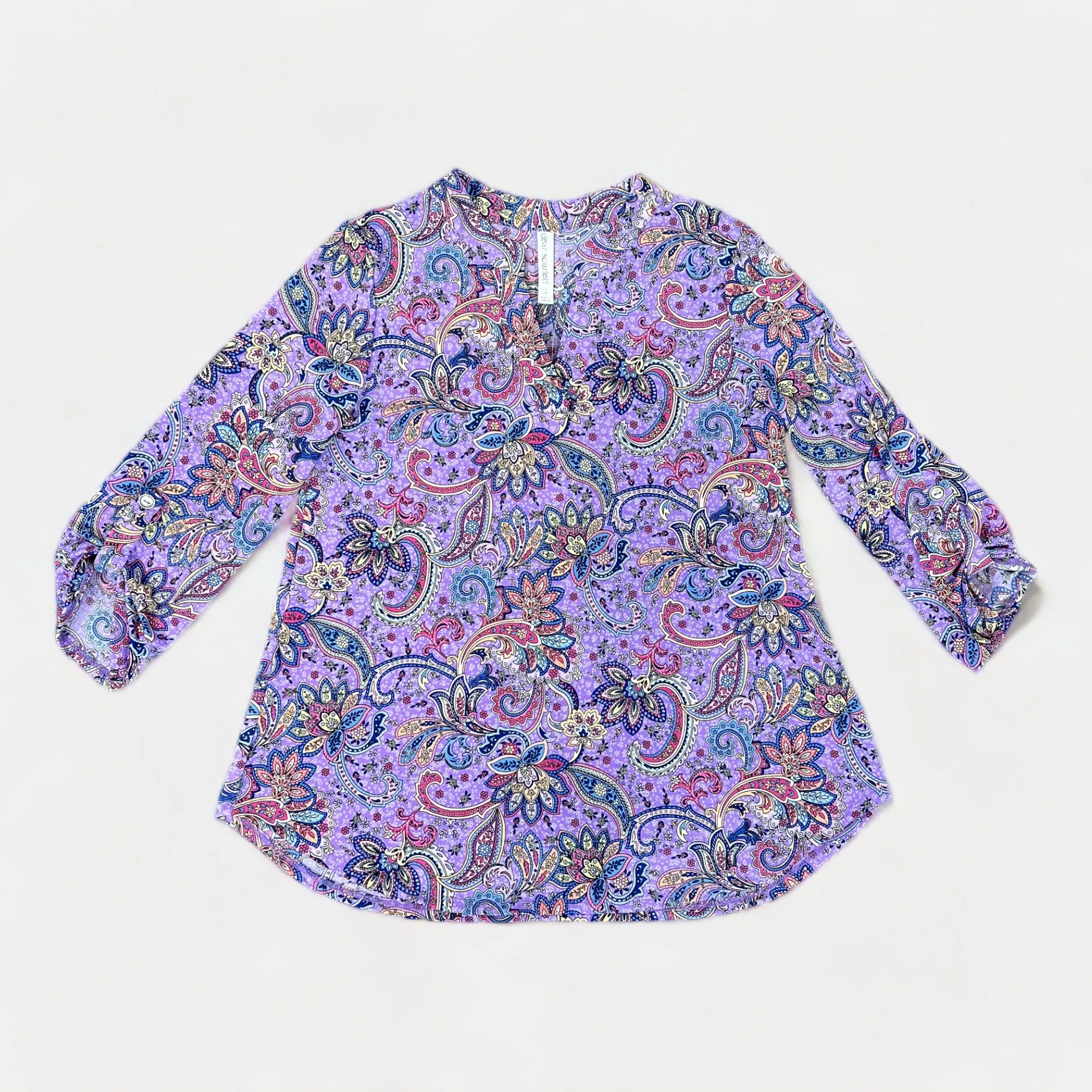 Lavender Multi Paisley Lizzy Top sold by ZZs