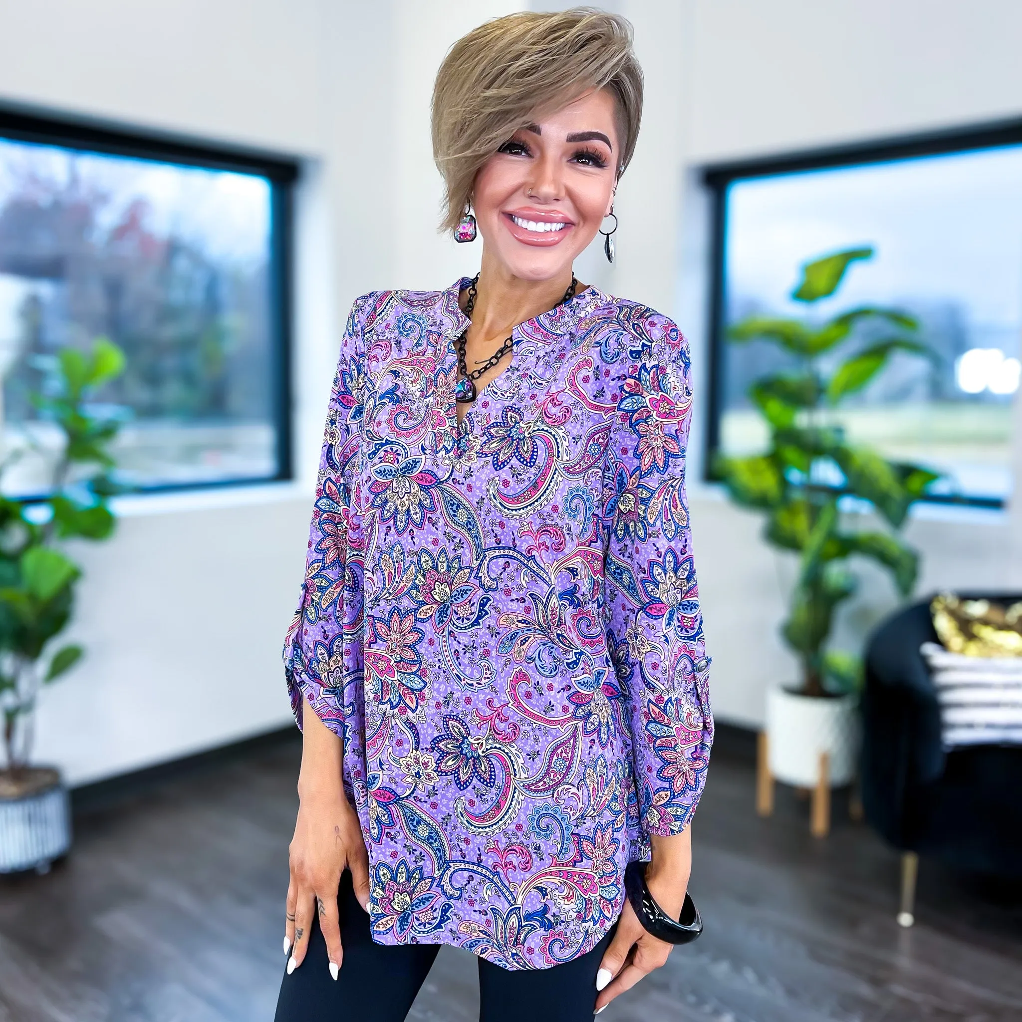 Lavender Multi Paisley Lizzy Top sold by ZZs product image thumbnail 2