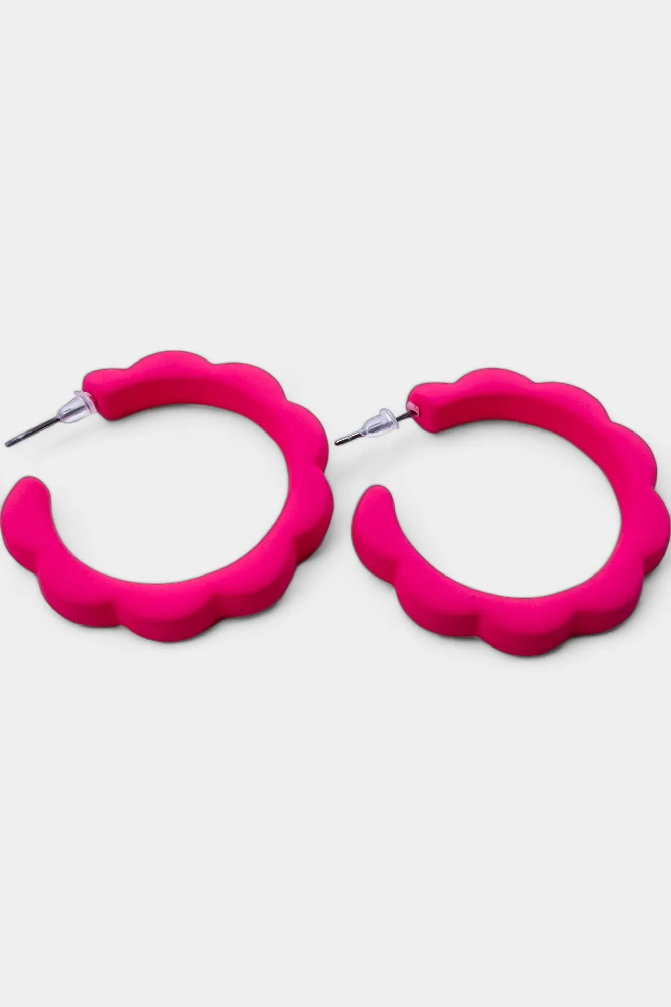 Pink Flower Hoop Earrings sold by ZZs product image thumbnail 4