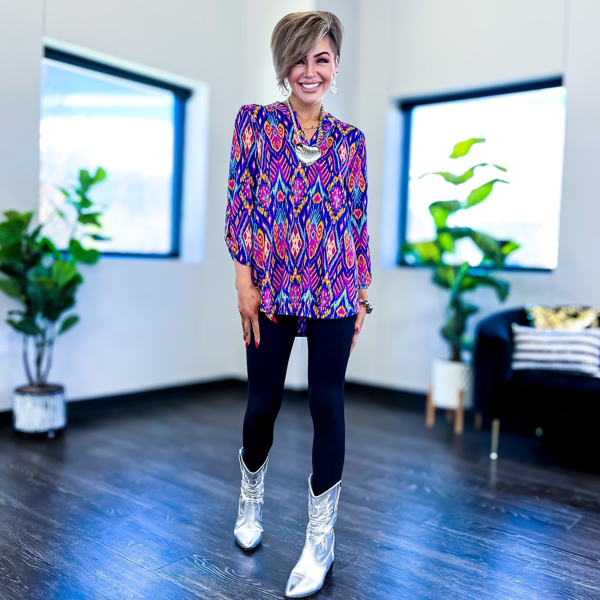 Blue Multi Ethnic Lizzy Top sold by ZZs product image thumbnail 3