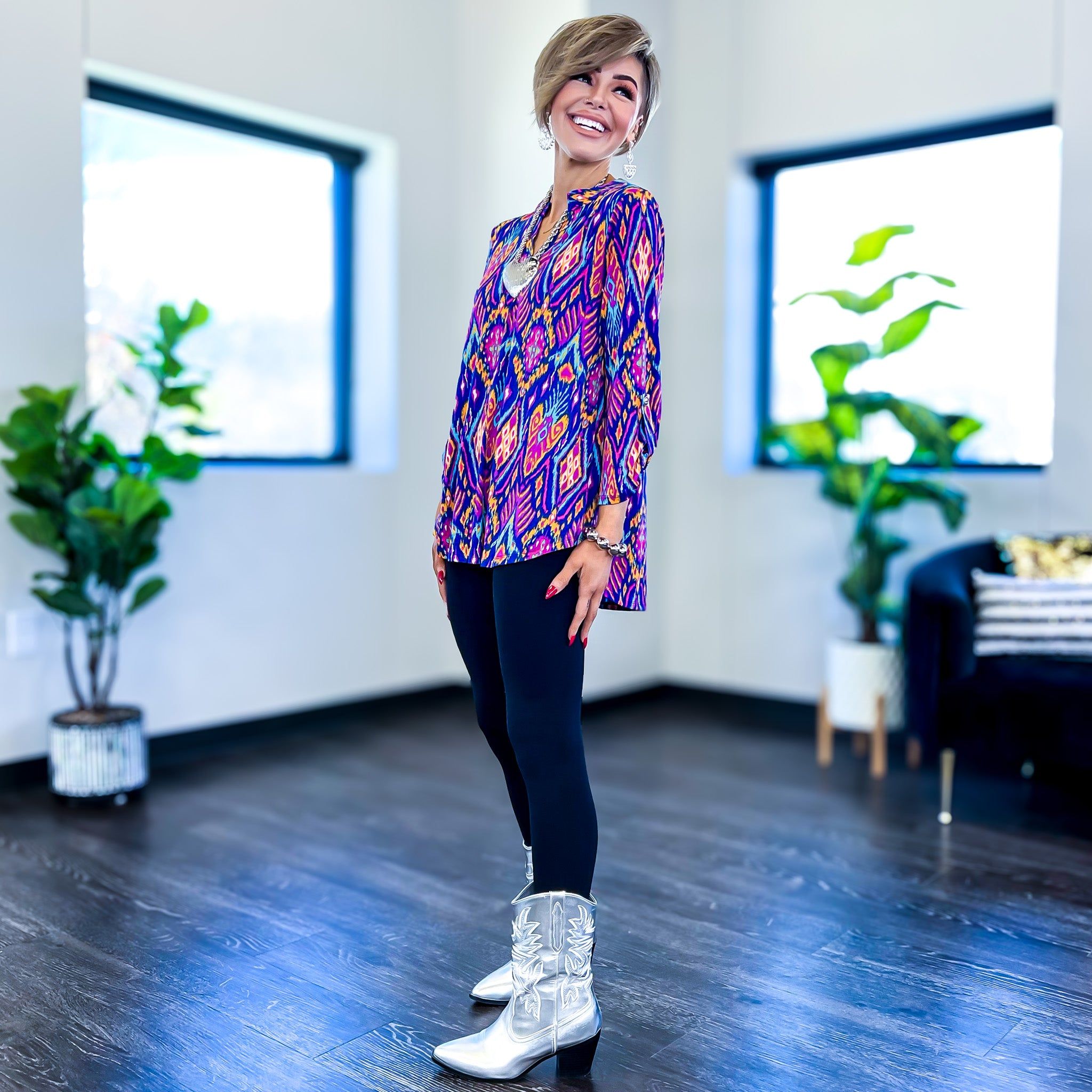 Blue Multi Ethnic Lizzy Top sold by ZZs product image thumbnail 5