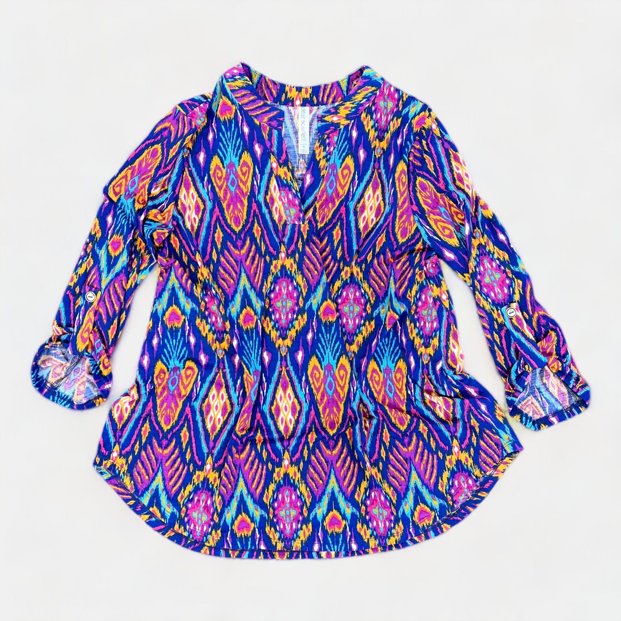 Blue Multi Ethnic Lizzy Top sold by ZZs