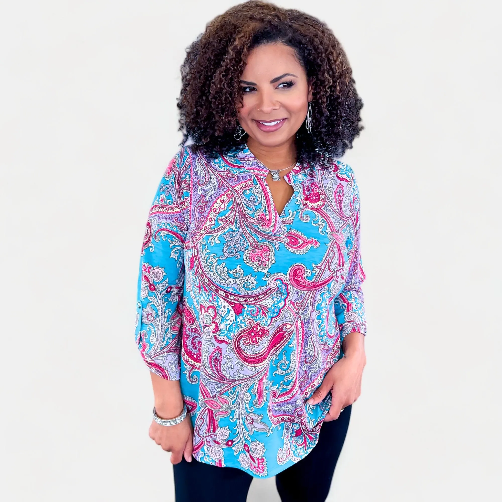 Blue Multi Paisley Lizzy Top sold by ZZs product image thumbnail 3