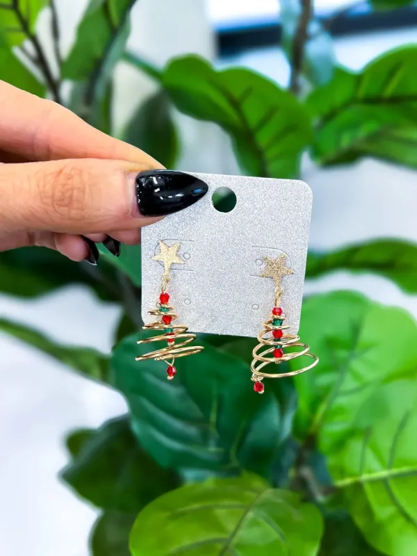 Christmas Tree Swirl Earrings sold by ZZs