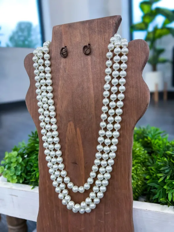 Cream Pearl Long Necklace sold by ZZs