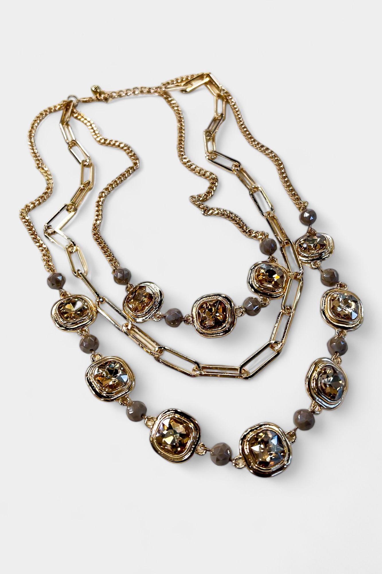 Gold Layered Crystal Necklace sold by ZZs product image thumbnail 2