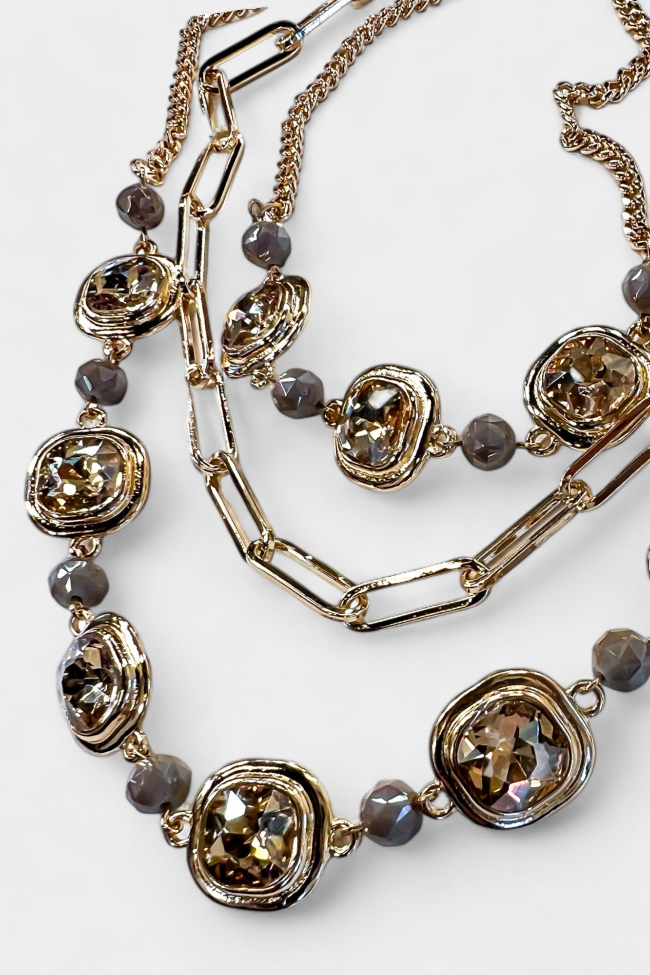 Gold Layered Crystal Necklace sold by ZZs product image thumbnail 4