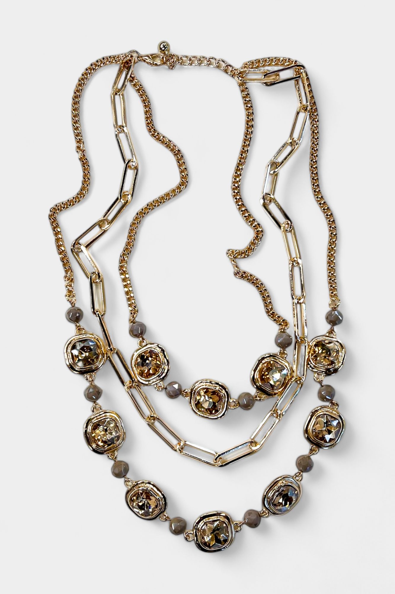 Gold Layered Crystal Necklace sold by ZZs