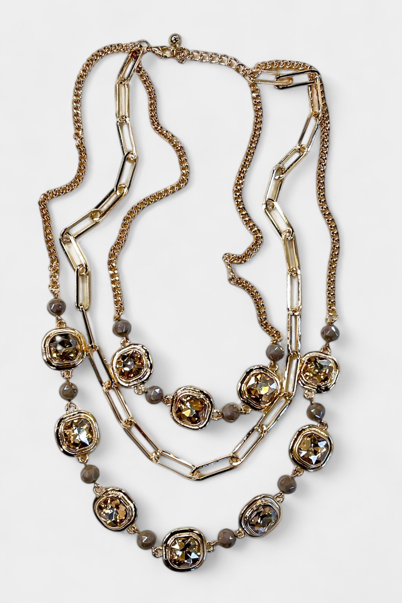 Gold Layered Crystal Necklace sold by ZZs product image thumbnail 5