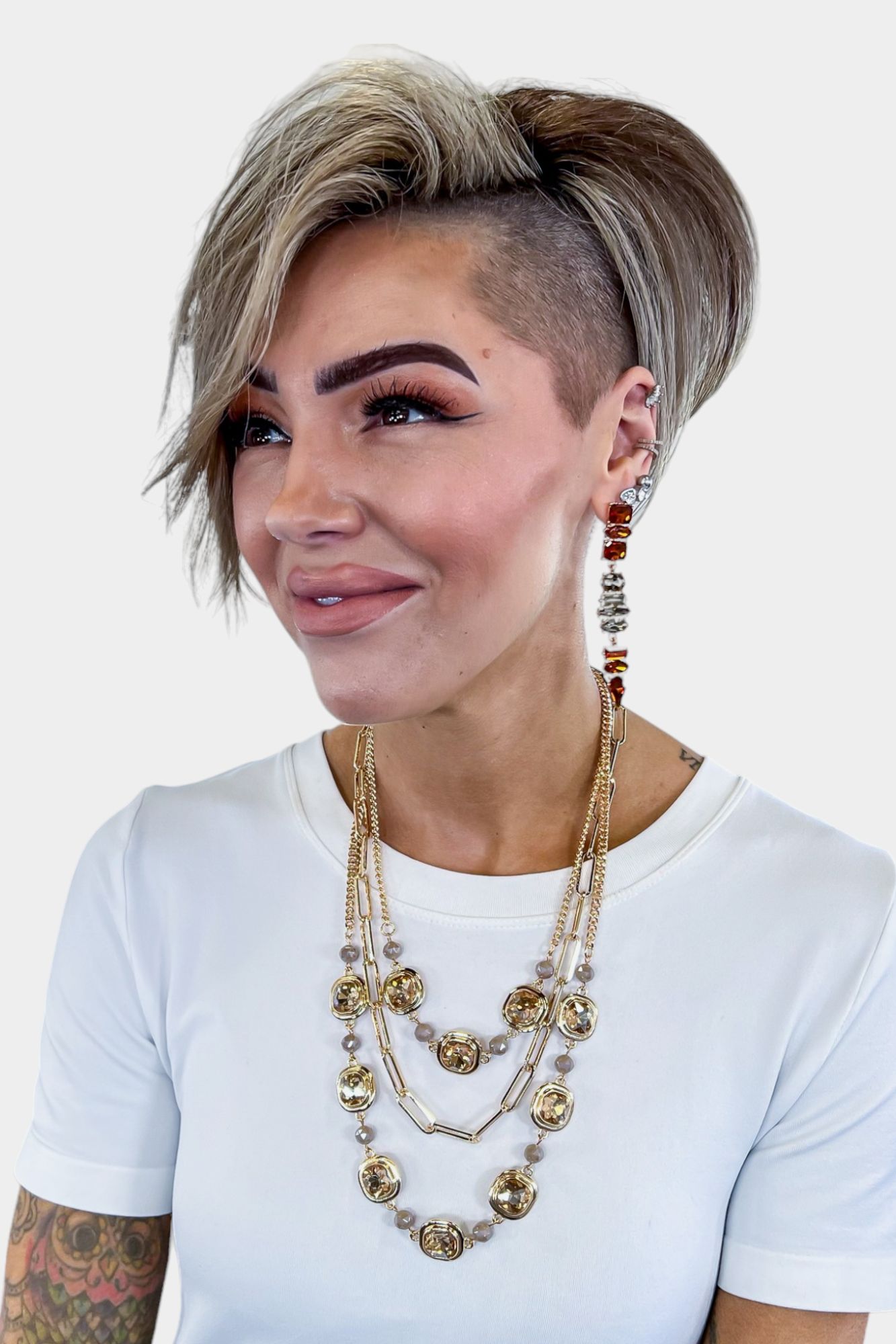 Gold Layered Crystal Necklace sold by ZZs product image thumbnail 3