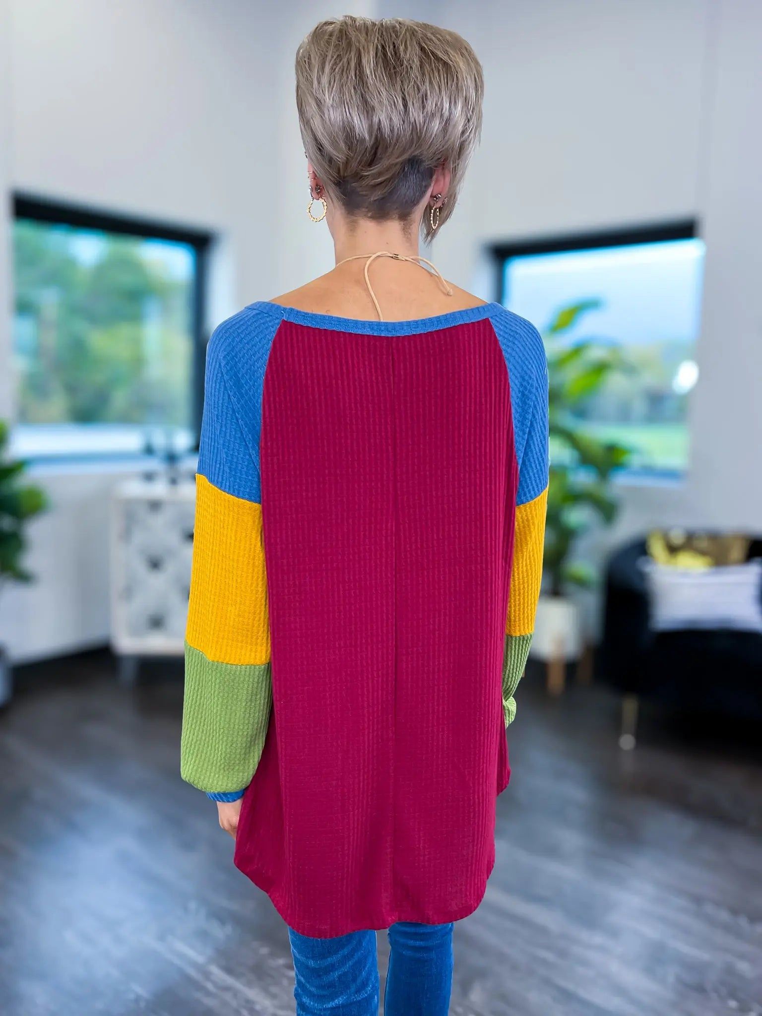 Long Sleeve Waffle Top | Burgundy sold by ZZs product image thumbnail 7