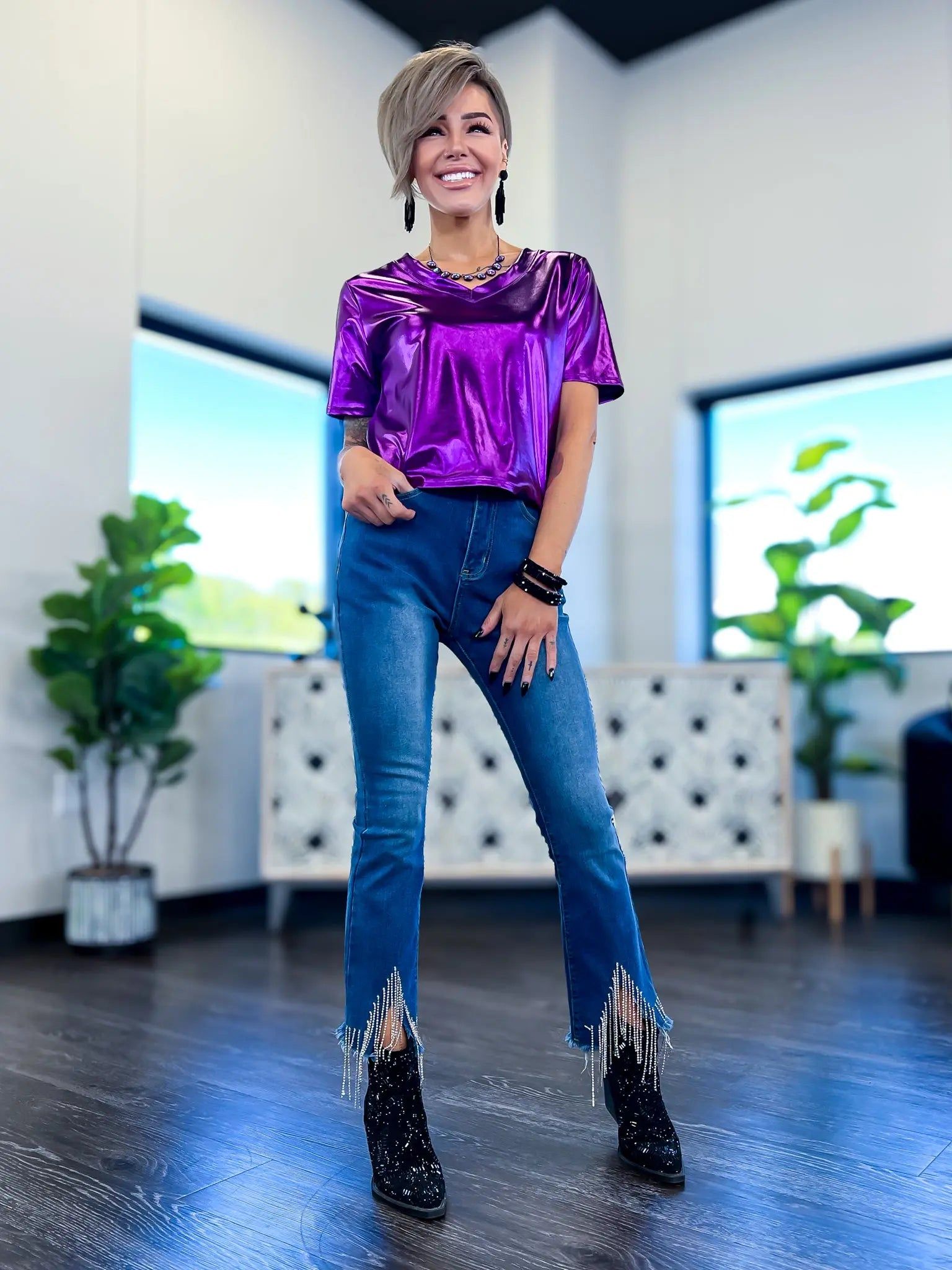 Purple Metallic Top sold by ZZs product image thumbnail 2