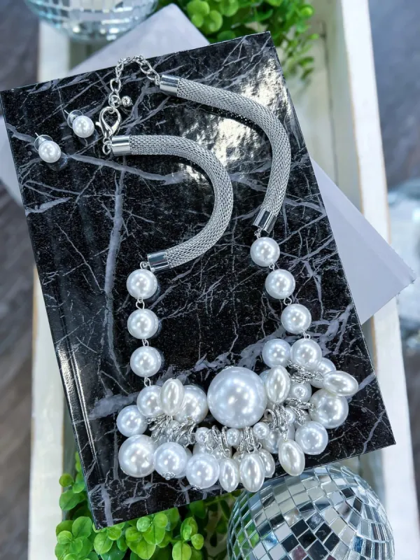 Pearl Cluster Necklace sold by ZZs