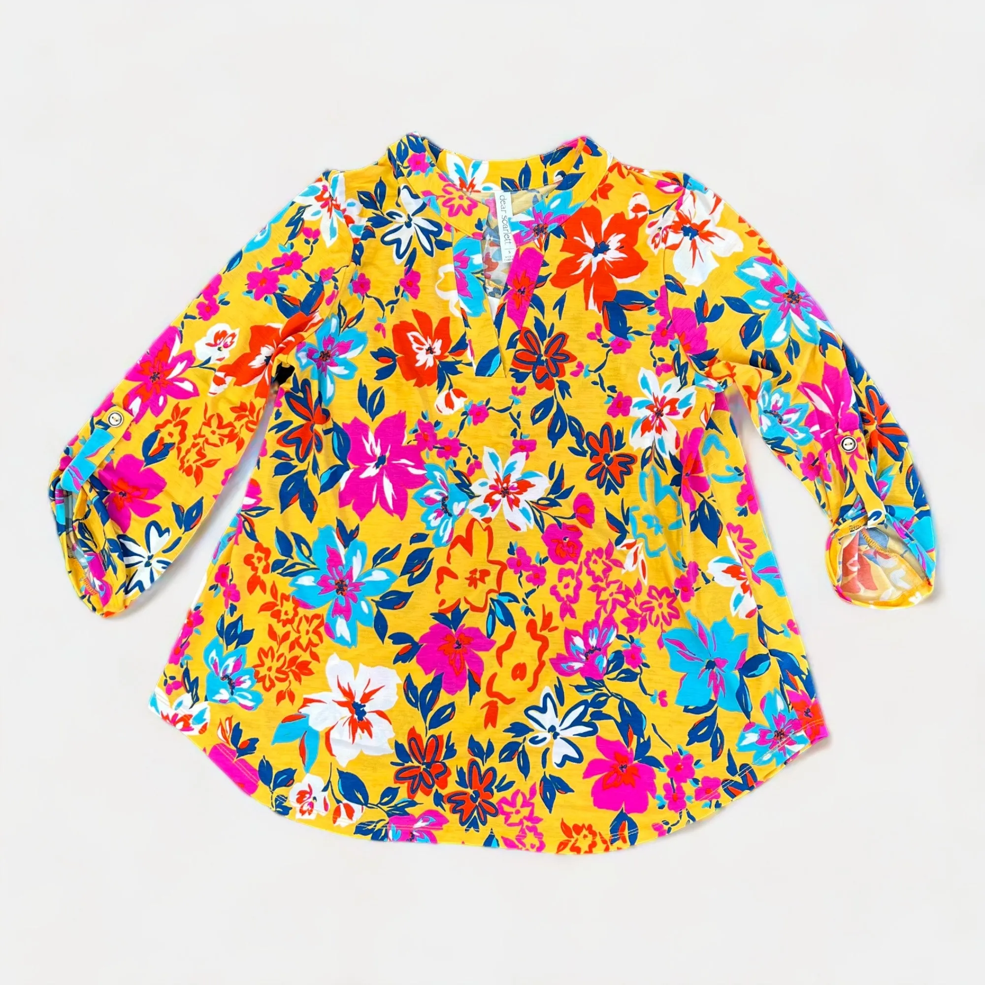 Yellow Multi Vacay Lizzy Top sold by ZZs