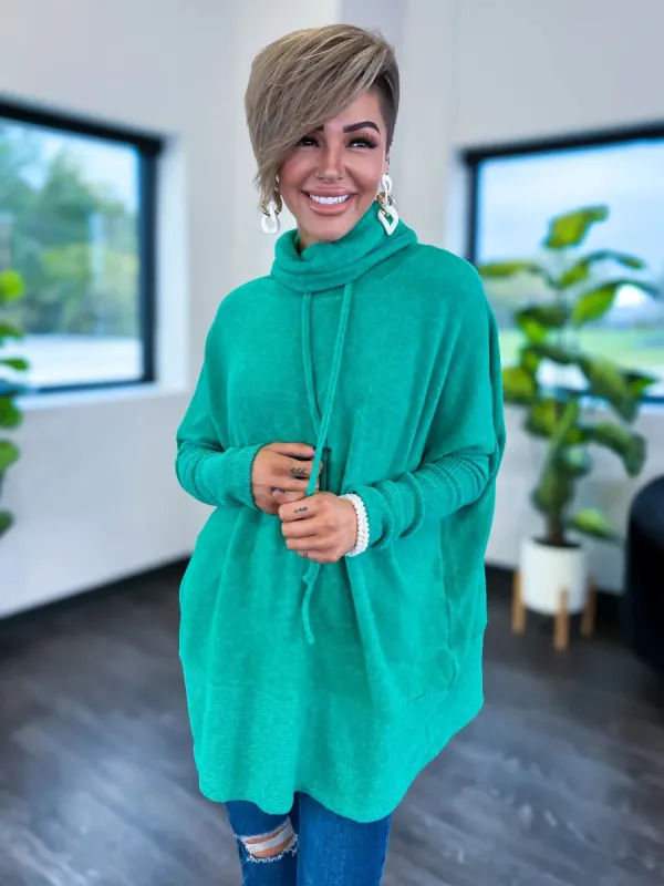 Cowl Neck Sweater | Green sold by ZZs