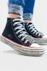 Black Embellished High Top Sneakers sold by ZZs