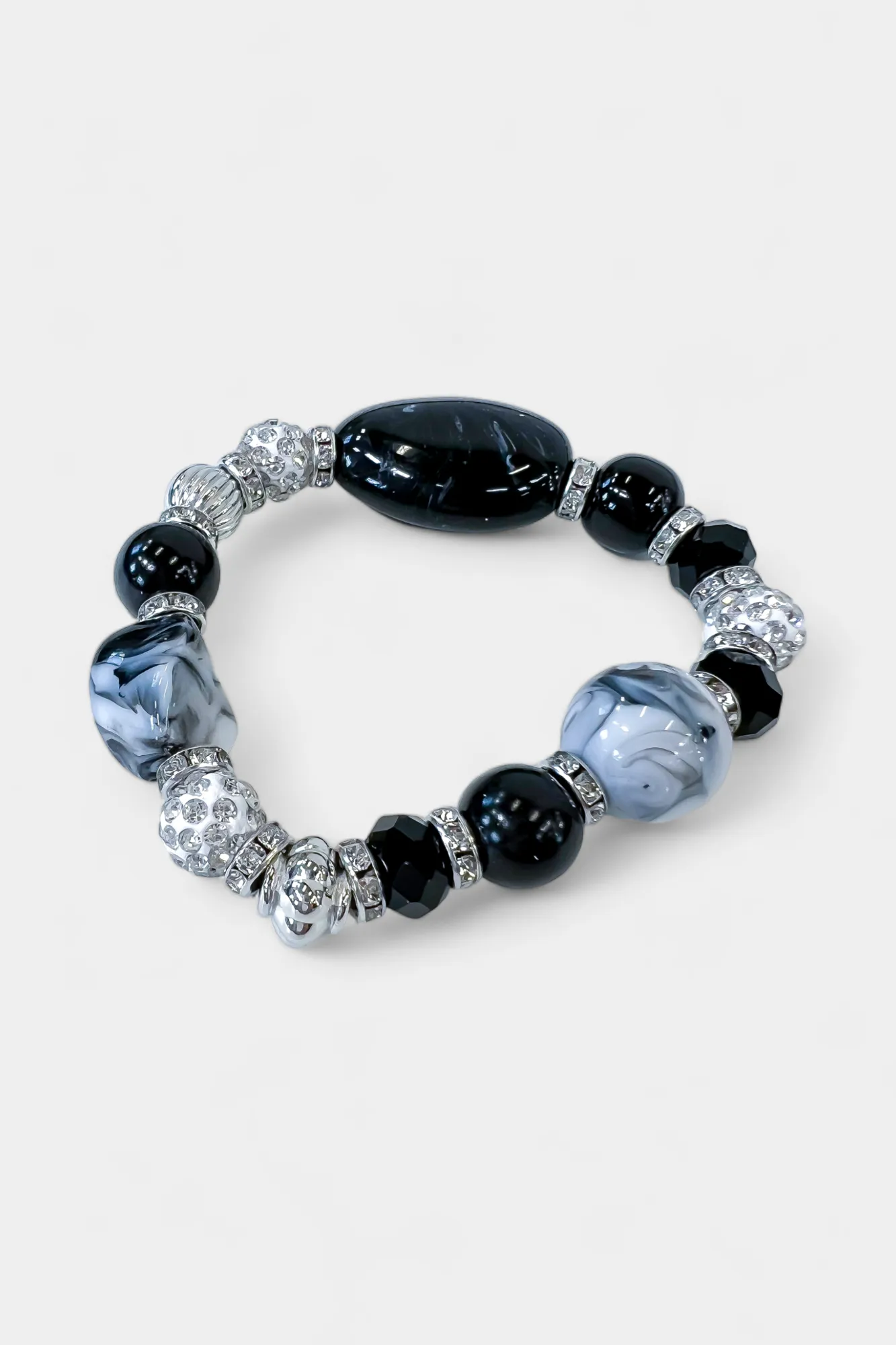 Black Beaded Stretch Bracelet sold by ZZs product image thumbnail 3