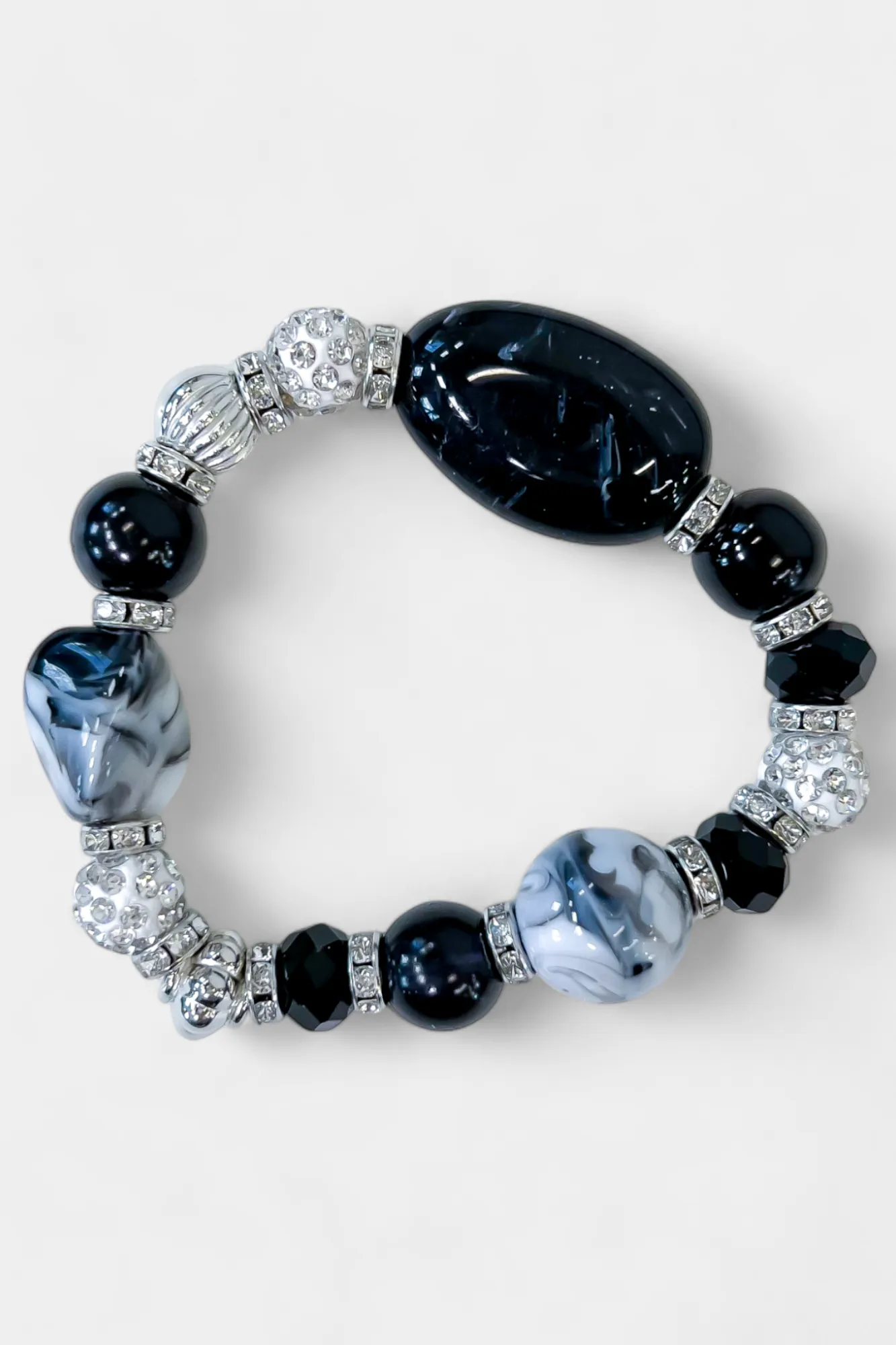 Black Beaded Stretch Bracelet sold by ZZs