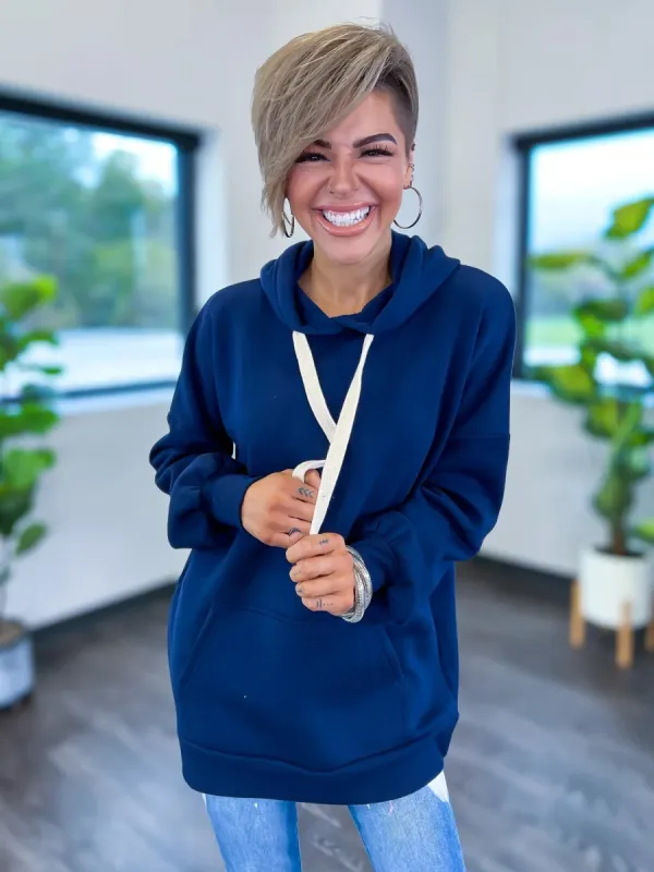 Oversized Long Hoodie | Navy sold by ZZs