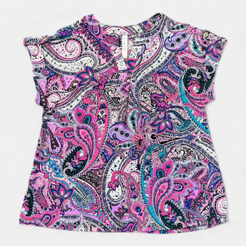 Magenta Multi Lizzy Short Sleeve Top sold by ZZs