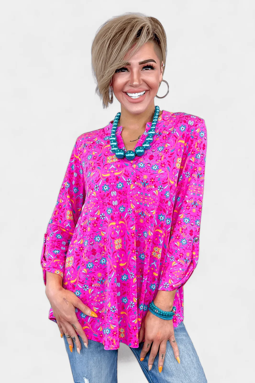 Pink Floral Lizzy Top sold by ZZs