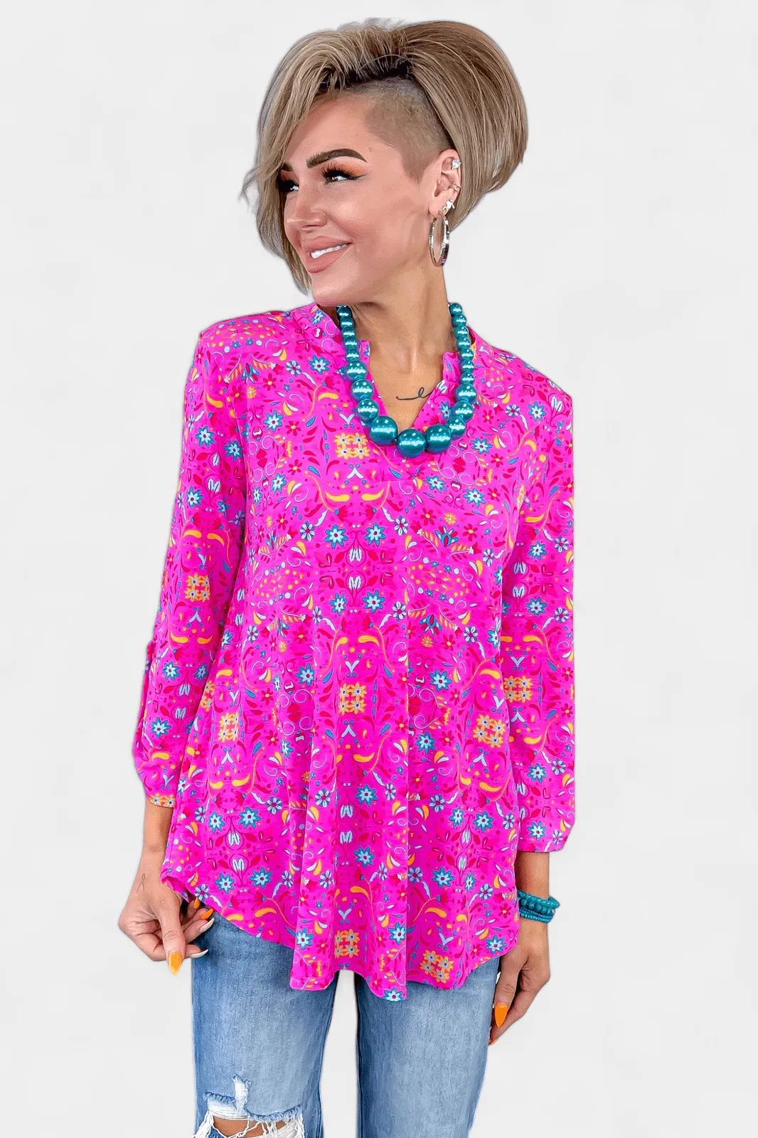 Pink Floral Lizzy Top sold by ZZs product image thumbnail 5