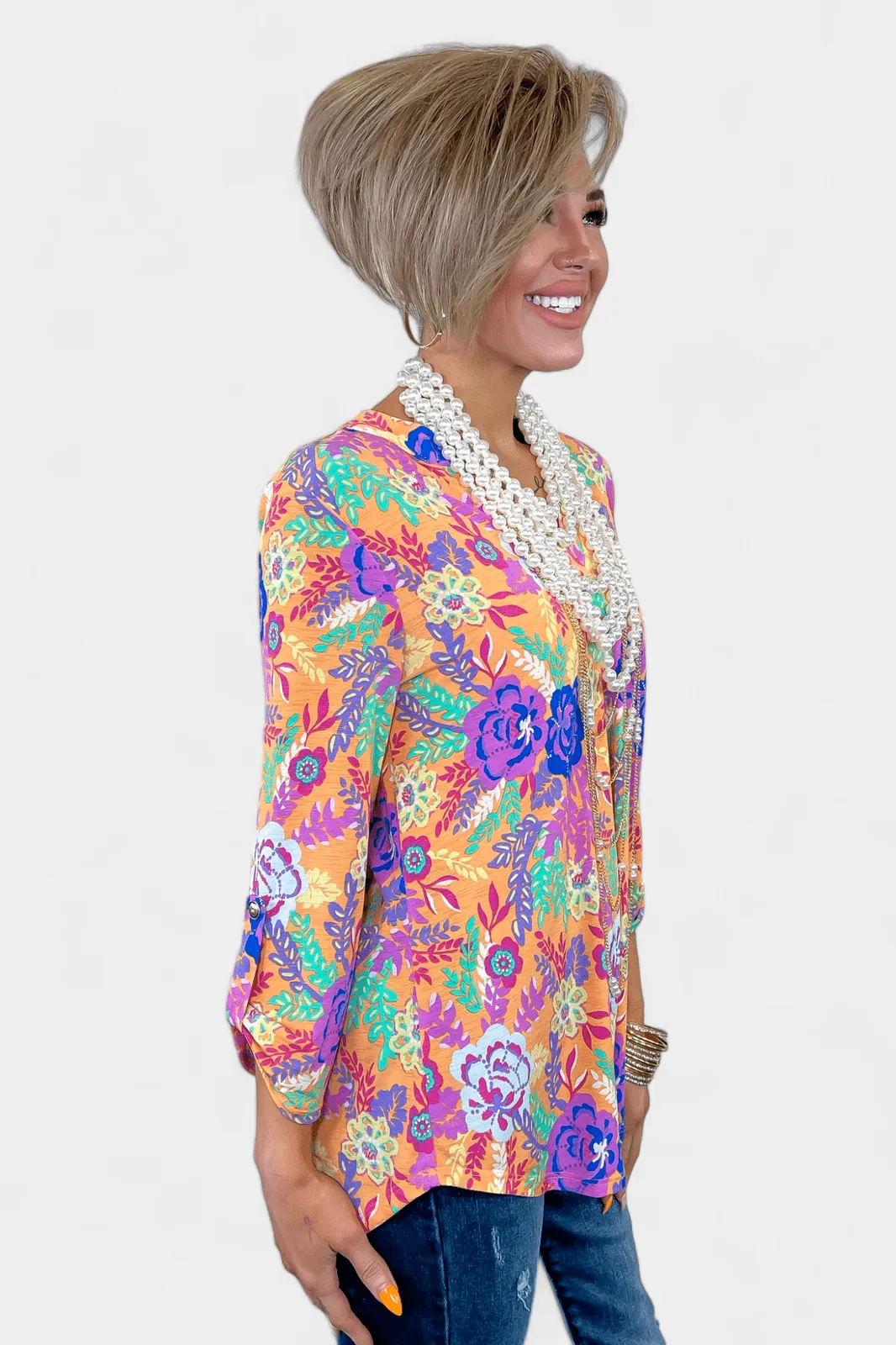 Apricot Floral Lizzy Top sold by ZZs product image thumbnail 4