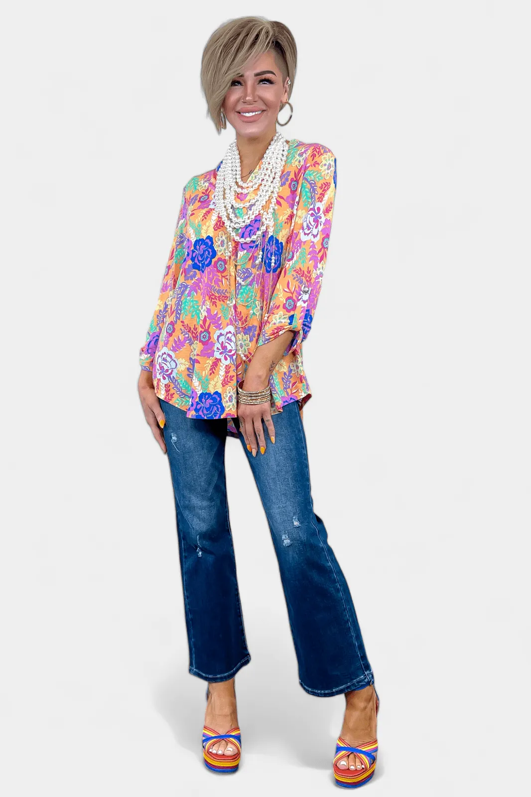 Apricot Floral Lizzy Top sold by ZZs product image thumbnail 3